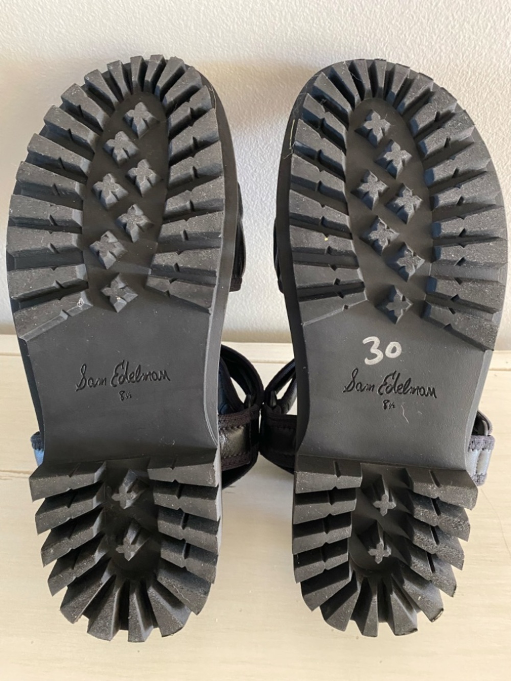 Sam Edelman Edythe Black Sandals with Adjustable Ankle Strap Size 8 1/2 - Picture 4 of 8